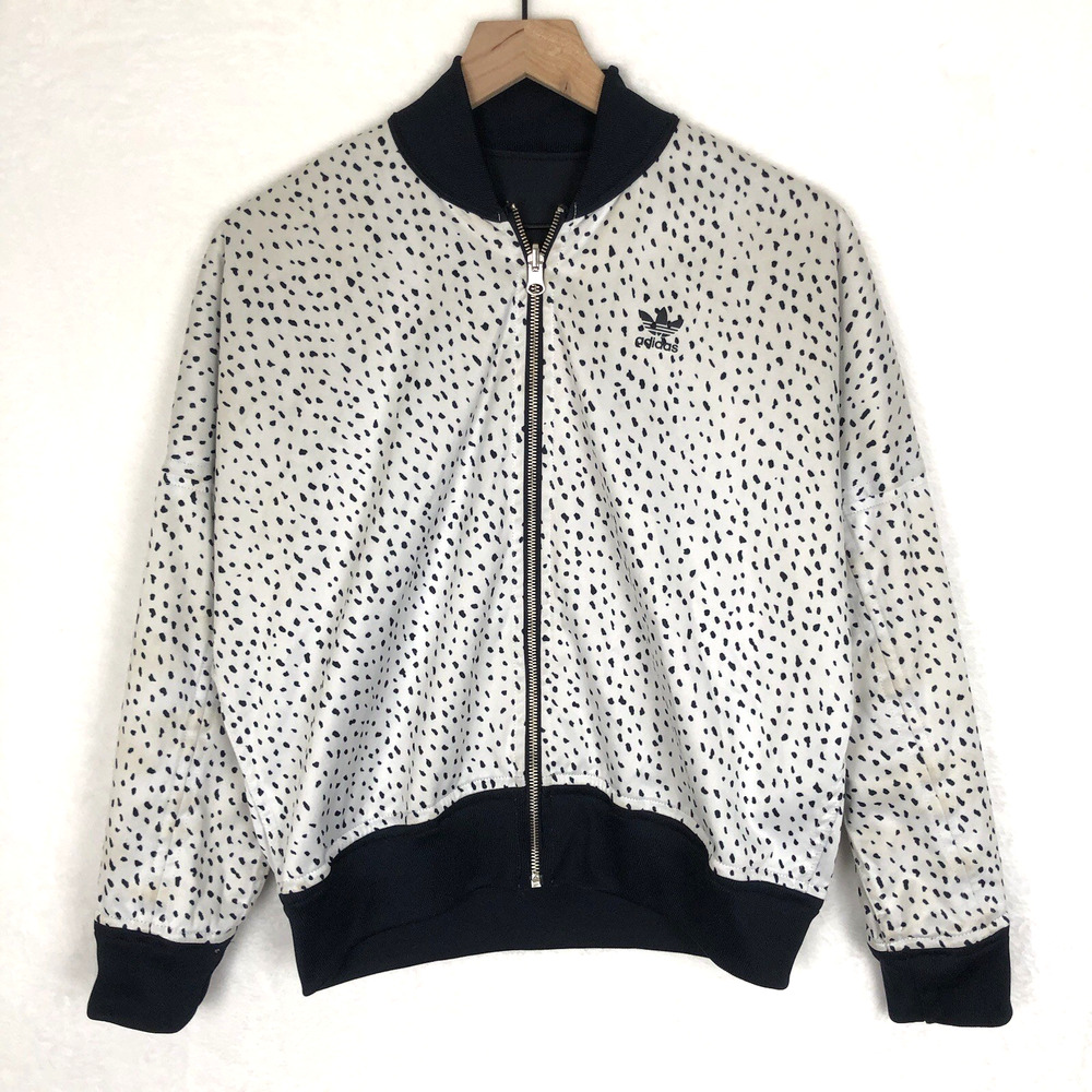 ADIDAS Reversible Full Zip Track Jacket Women's Sz S / M White Navy Blue Casual - Picture 3 of 13